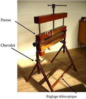 Presse traditionnelle sur chevalet en position verticale